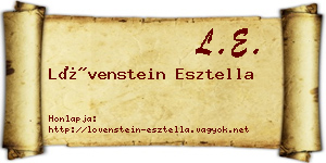 Lövenstein Esztella névjegykártya